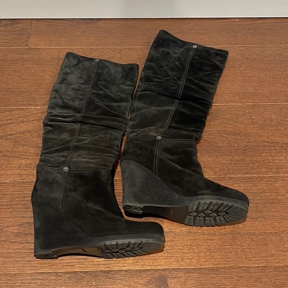 Prada Women’s Black Suede Slouch Pull on Boots Size 40/10 - Picture 5 of 13